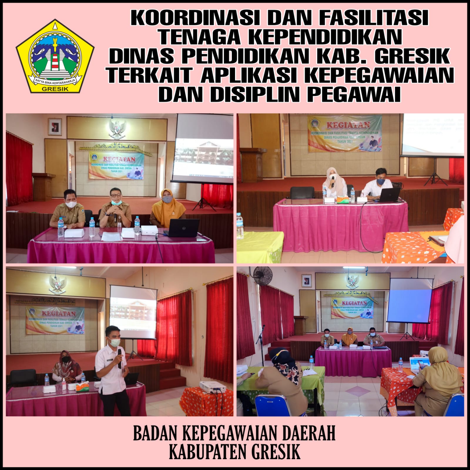 KOORDINASI DAN FASILITASI TENAGA KEPENDIDIKAN DINAS PENDIDIKAN KAB GRESIK TERKAIT APLIKASI KEPEGAWAIAN DAN KEDISIPILINAN PEGAWAI