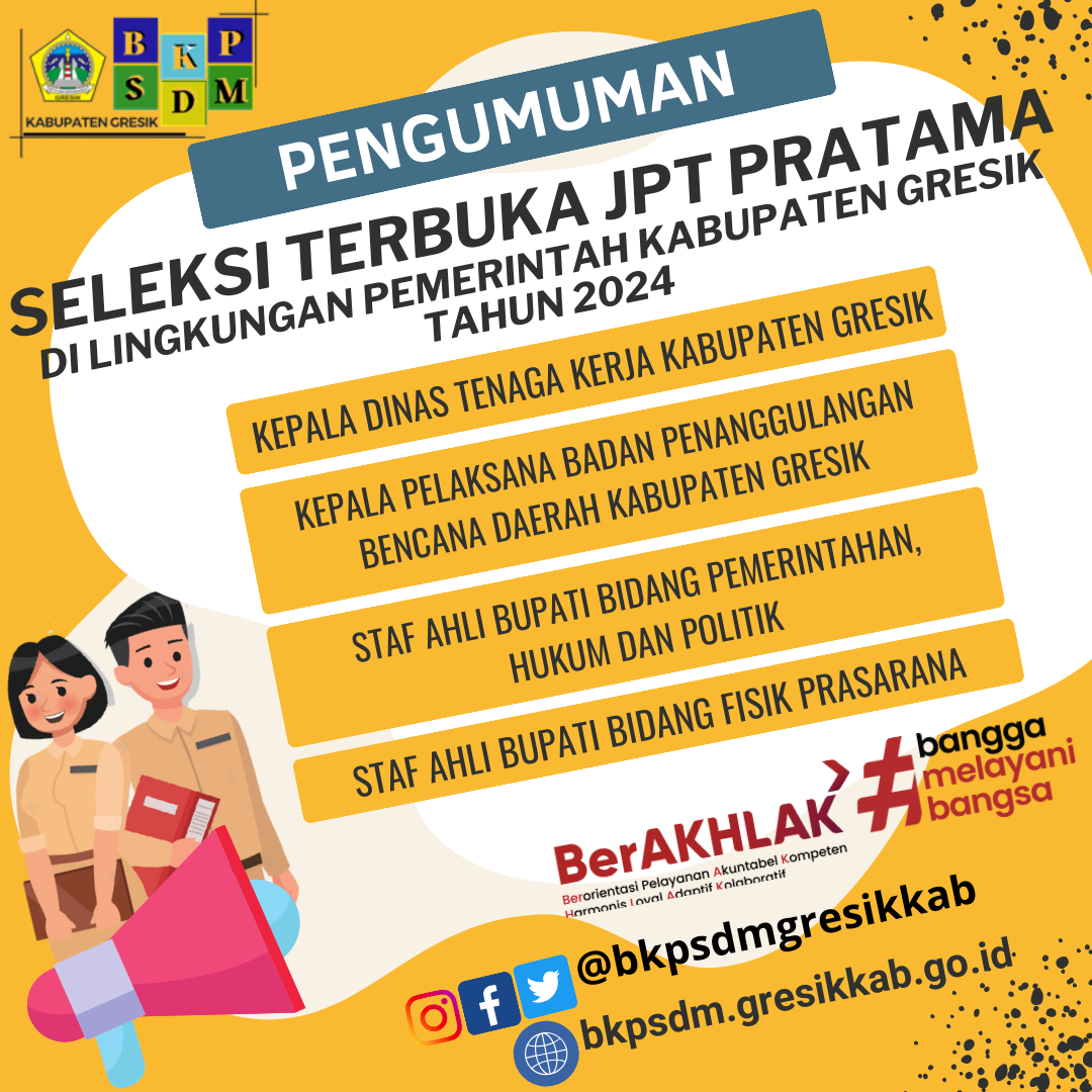 Seleksi Terbuka JPT Pratama di lingkungan Pemerintah Kabupaten Gresik Tahun 2024