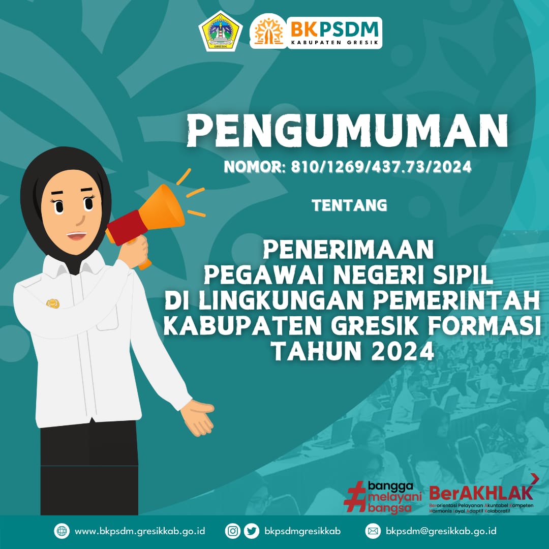 PENGUMUMAN PENERIMAAN PNS DILINGKUNGAN PEMKAB GRESIK TAHUN 2024